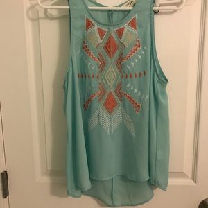 Embroidered Sleeveless Shirt
